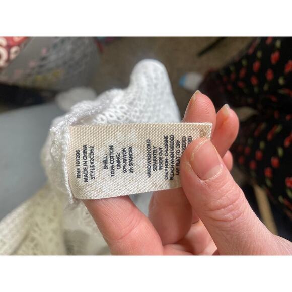 Soft Surroundings womens S white 3/4 sleeve crotchet maxi dress beach boho vneck - Picture 6 of 9